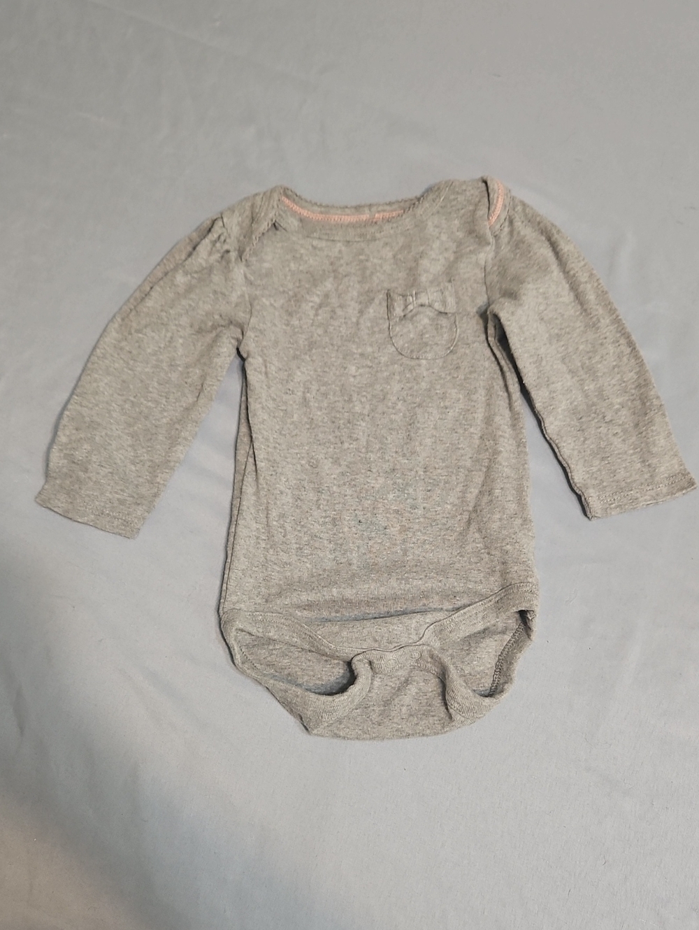 cloud island Heather Gray Long-Sleeve Baby Bodysuit
